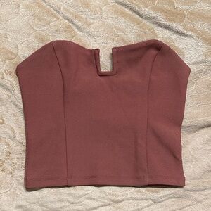 ABERCROMBIE Strapless Top in Rust Brown